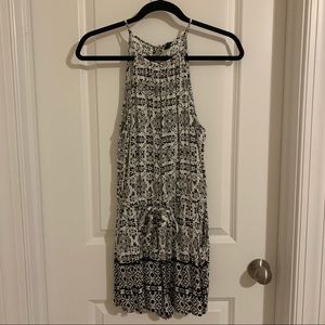 Bebop Black and White Floral Halterneck Romper, S